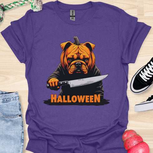 Halloween - V3 - Bulldog Pumpkin Head T-Shirt